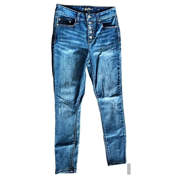 Indigo Rein Jeans Curvy Ankle Skinny  Juniors Size 27 Blue Button Fly High Waist - Picture 1 of 11